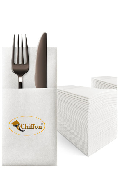 Chıffon منديل جيب إيرلايد 40 × 40 أبيض