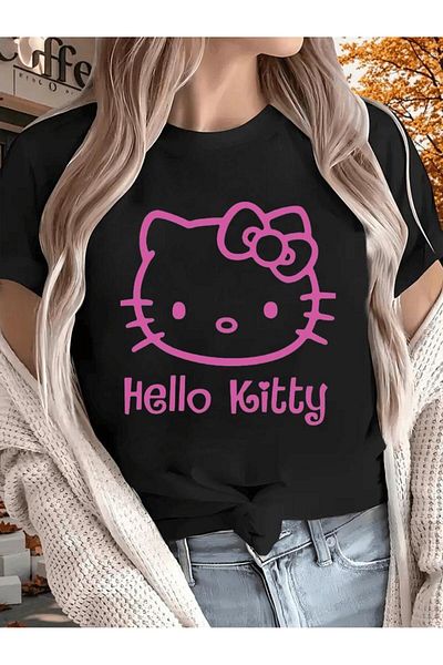 SEDA IŞIKLAR УНИСЕКС ПАМУЧНА ТЕНИСКА С ПРИНТ HELLO KITTY SPECIAL, ОБЩ РАЗМЕР
