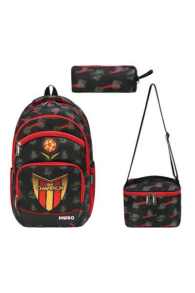 MUBO 3-Piece Primary School Bag Set Boy's Bag Lined Fan