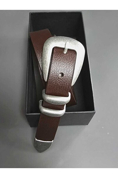 Kemerix 100% Genuine Leather Tin Coated Bitter Brown Belt with Tool Buckle