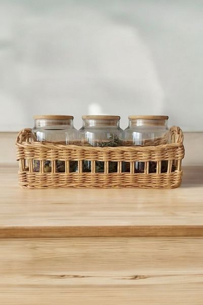AFRALYAHOME Οργανωτής γλάστρας 30 εκ. - Διακόσμηση σπιτιού, Χαρτί χειροτεχνίας Rattan Bamboo Wicker Look