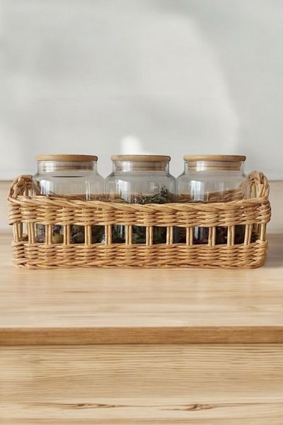 AFRALYAHOME Οργανωτής γλάστρας 30 εκ. - Διακόσμηση σπιτιού, Χαρτί χειροτεχνίας Rattan Bamboo Wicker Look