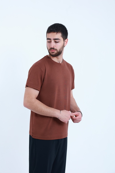 TKT Футболка з модальної тканини в стилі унісекс, текстурований регулярний крій і гладка поверхня тканини