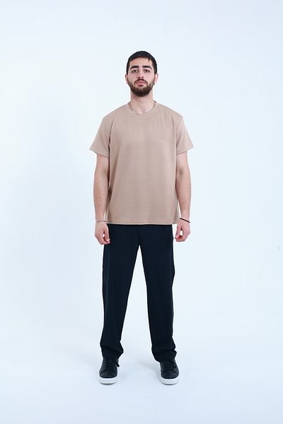 TKT Tricou unisex din țesătură modal, potrivire regulată texturată și suprafață netedă din material textil