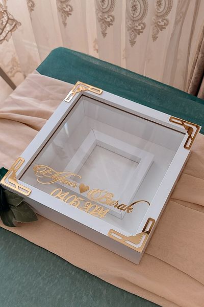 Verda Çerçeve 25X25 cm Memory Frame - 6 cm Depth Name and Date Gift