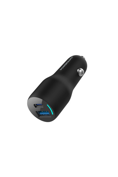 Powerology 35W PD + QC3.0 LED Ekranlı Çift Port Araç Şarj Cihazı