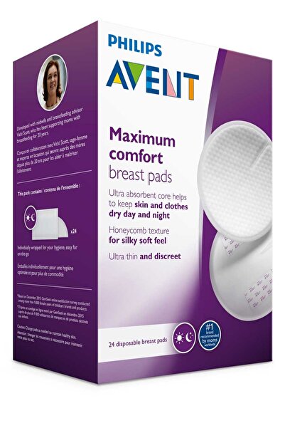 Philips Avent Disposable Breast Pads 24-Pack, Scf254/24