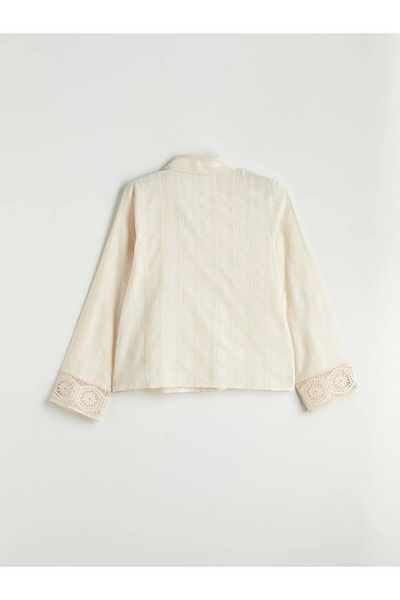 LC Waikiki Cămașă de damă LCW Vision Beige din amestec de in cu dantelă