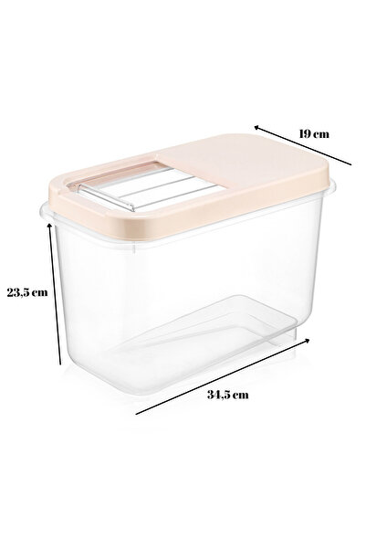 welcomein 10 Lt Etiketli Kayar Kapaklı Deterjan Saklama Kabı -tablet Deterjan Saklama Kutusu Krem