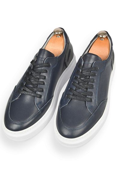 DeepSEA Ανδρικά αθλητικά παπούτσια με κορδόνια Navy Blue Orthopedic High Sole Sneaker 2509985