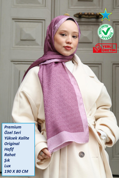 Hint İpek Premium Lux Original Monogram Şal (İPEK VUAL, YÜKSEK KALİTE, HAFİF,...