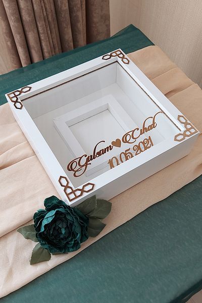Verda Çerçeve 25X25 cm Memory Frame with Photo Section - 6 cm Depth Name and Date Gift