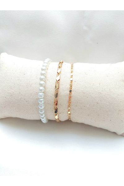 Alexis Carrel Pearl 3-Piece Combination Bracelet Set
