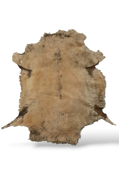 Ottoman Pouffe Hakiki Gerçek Deri Koyun Postu 60x61cm