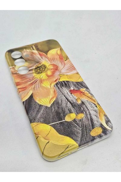 Turkuaz Samsung A54 5g Special Oil Painting Flower Design Luxury Silicone Case