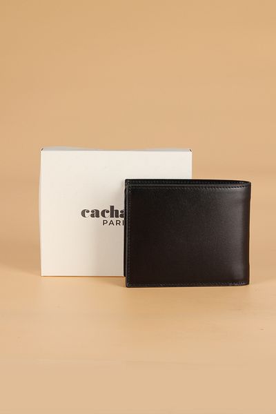 Cacharel 2363 Black Genuine Leather Men's Wallet Card Holder Analin