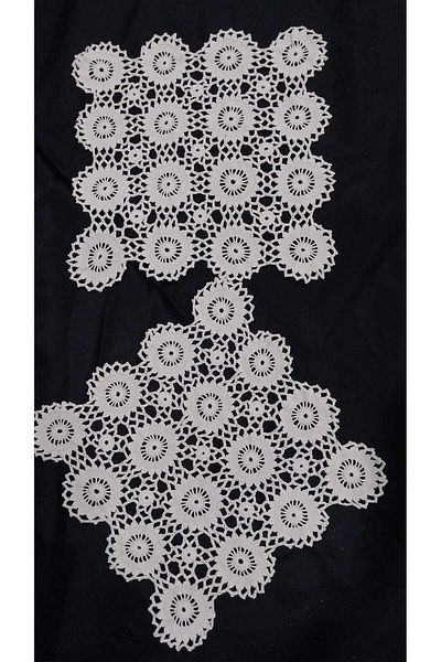 Papatyam 2 Pieces (18X18) Handcrafted - Lace/Dowry/Vintage/ Cotton Rope