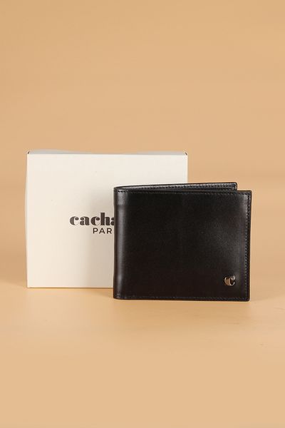 Cacharel 2363 Black Genuine Leather Men's Wallet Card Holder Analin