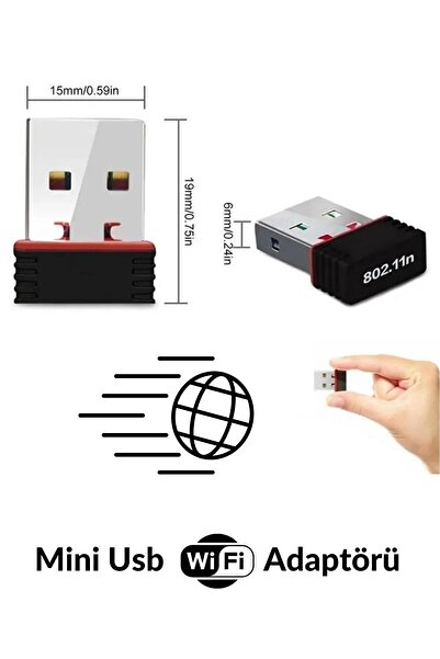 İMEXTECH Usb Wifi Adaptörü Kablosuz Wifi İnternet Alıcı Ağ Kartı Masaüstü Bilgisayar Pc 300 Mbps 802.11n
