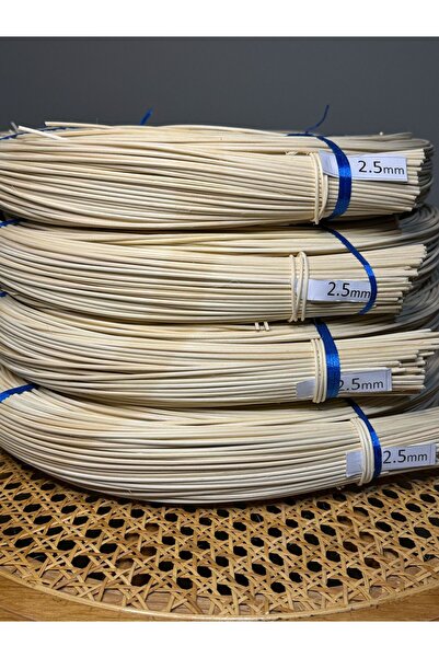 Mady Aksesuar Rattan Core Doğal Bambu Çubuk 2.5 mm 1 kg Dekoratif Örgü Rattan İp
