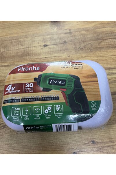 Piranha 30 Parça Şarjlı Vidalama Çantalı