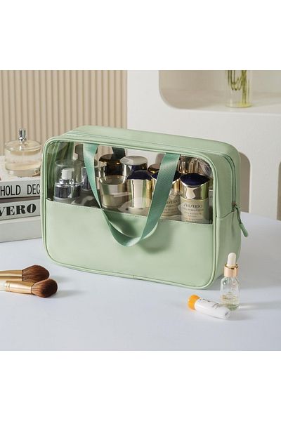 Boldy Personal Care Bag - Transparent Waterproof Makeup Bag - Waterproof Cosmetic Travel Bag (XL)