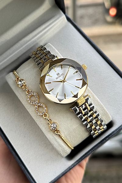 Homies Women's Wristwatch - Diamond Cut Glass 2 Stars in the Circleguaranteed Gift Kute Bracelet