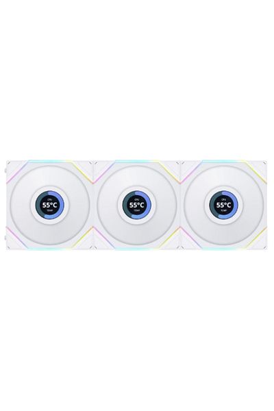 Lian Li Lian Li UNI FAN TL LCD 120, 1.6-inch LCD, 3-pack, White
