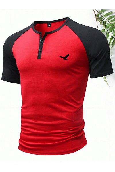 aynewmoda Casual summer suit for men with a simple print, short sleeves and shorts
