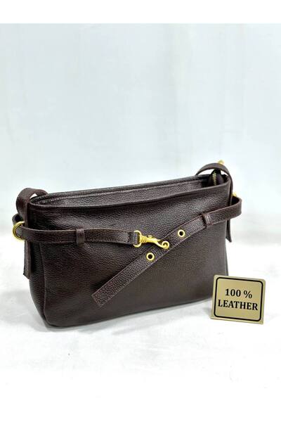 çkn sedat çakan çanta & fular & aksesuar حقيبة كتف نسائية من الجلد الطبيعي مع...