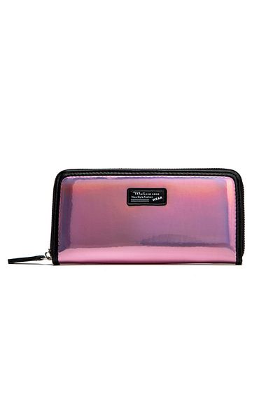 ETG Women's Laser Zipper Purse Handbag 20*10*2.5cm