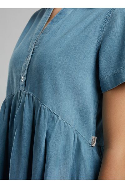 Lee Cooper Κλασικό γιακά ίσιο γυναικείο φόρεμα 252 LCF 144010 MOLARIA DENIM