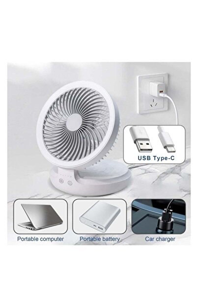 Yelajoy Usb Desktop Fan, Rechargeable, Three Speeds Adjustable, Colourful Bear Design, Ideal For Office