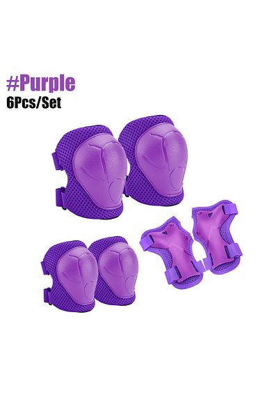 Choice Purple Kids Knee Pads Elbow Pads Age 3-7 Toddler Boys Girls, 6 In 1 Protective Gear Safety Set with
