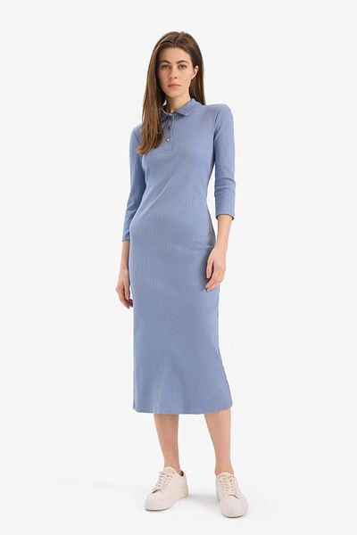 DeFacto Rochie midi cu guler polo cu nervuri bodycon E2245AX25SP