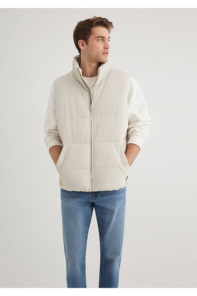 Mavi Ecru Puffer Jacket with Doors, Loose Comfortable Base 0110556 -70144