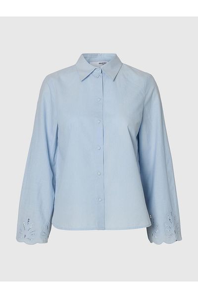 Selected Femme Langarmhemd Broderie Anglaise
