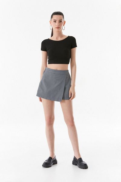 Fulla Moda Fustă scurtă din Gabardina - Fermoar lateral