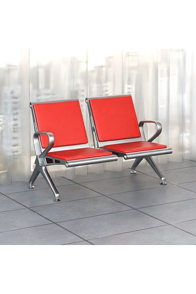Mahmayi HF 2-Seater Outdoor Bench with Cushions- Red