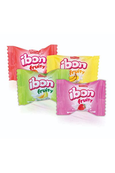 Elvan Ibon Milk Fruit Candy 200 Gr. Small Size Bulk Doypack Strawberry Melon Peach Banana