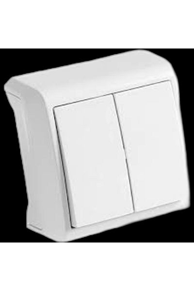 VİKO Viko Vera White Surface Mounted Commutator Ip20 (Double Switch)