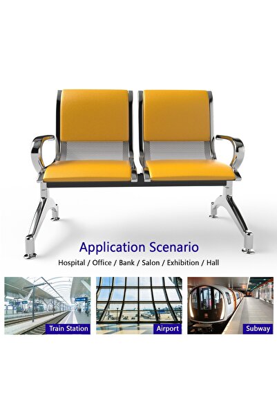 Mahmayi JX 2-Seater Outdoor Bench with Cushions- Yellow