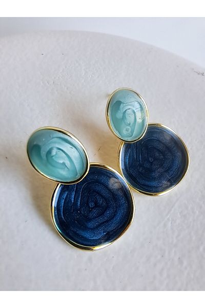BHR AKSESUAR Blue Earrings