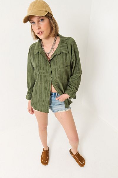 Bianco Lucci Dámská oversize košile s jednou kapsou 470 60283182