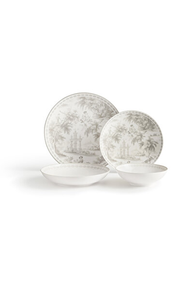 Madame Coco Lumen 6 Kişilik 24 Parça Yemek Takımı - Soft Gri