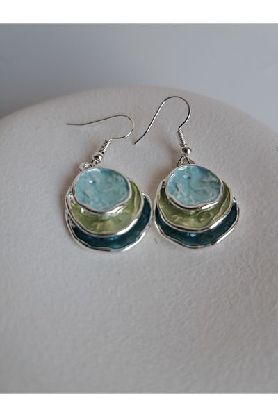 BHR AKSESUAR Multiple Color Boho Style Plate Earrings