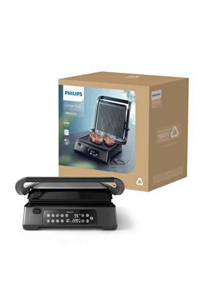 Philips Gratar ηλεκτρικό Philips Seria 7000 HD6307/70 Contact Grill, 2200 W, 220 C, Tava detasabila