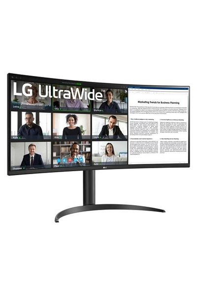 LG Monitor VA LED LG 34" 34WR55QK-B, WQHD (3440 x 1440), HDMI, DisplayPort, Ecran curbat, (Negru)