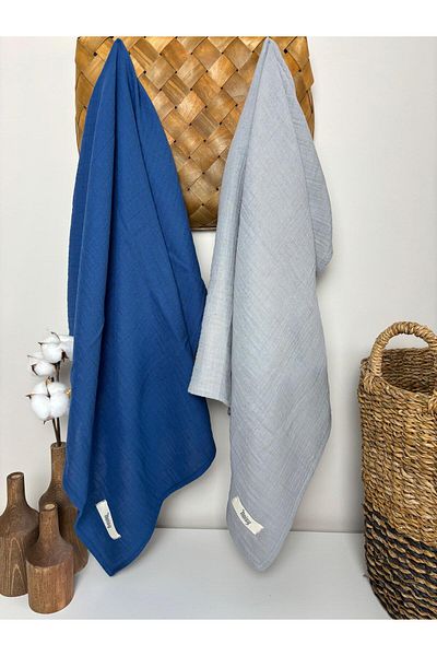 NOİSY TEKSTİL Multi-Purpose 100% Cotton 2 Pieces Muslin Blanket, Muslin Cloth, Muslin Blanket - 70X70 cm