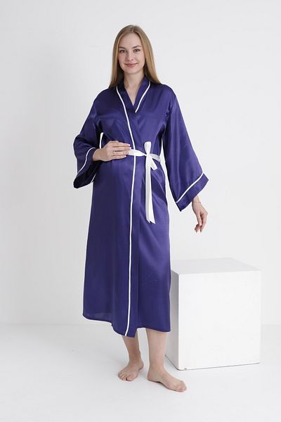 Miss Dünya Lissa Piping Bat Sleeve Maternity and Maternity Satin Dressing Gown